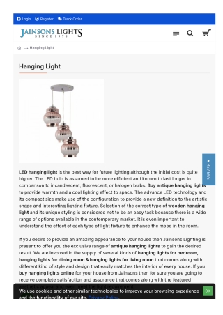 Buy Hanging Lights Online- Jainsons Lights