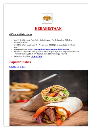 15% off - Kebabistaan Pacific Paradise Kebab takeaway, QLD