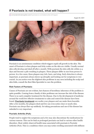 If Psoriasis is not treated what will happen