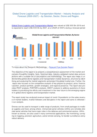 Global Drone Logistics and Transportation Market