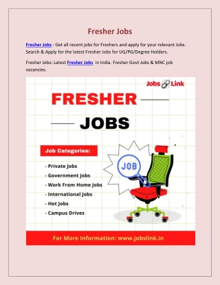 Fresher Jobs
