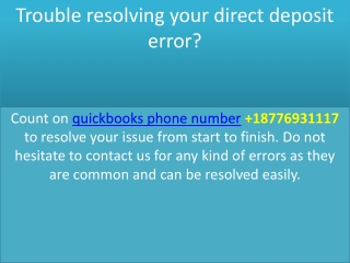 Trouble resolving your direct deposit error