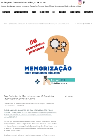 Guia Exclusivo de Memorizacao com 56 Exercicios Praticos para Concurso Publico _ Cursos On-Line EaD