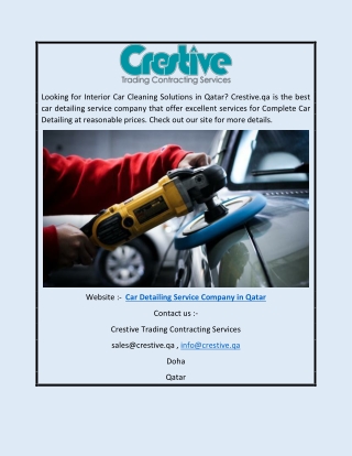 Car Detailing Service Company in Qatar | Crestive.qa