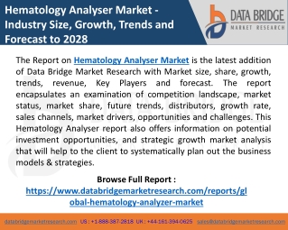 Hematology analyser market Industry Size, Share, Growth, Revenue