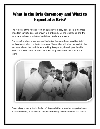 What is the Bris Ceremony and What to Expect at a Bris