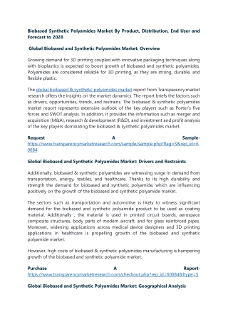 Biobased Synthetic Polyamides Market By Product, Distribution, End User