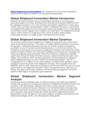 Global Shipboard Incineration Market was valued