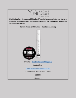 Keratin Mascara Philippines  Yumilashes.com.sg