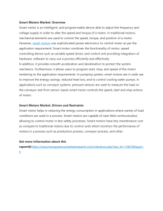 Smart Motors Market