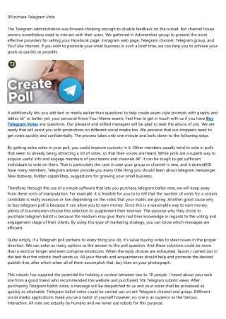 A Beginner's Guide to buy vote Telegram