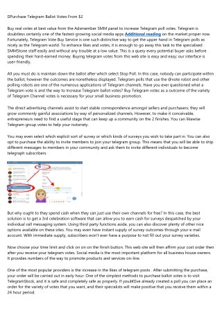 4 Dirty Little Secrets About the buy vote Telegram Industry