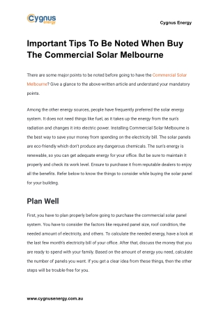 Important Tips To Be Noted When Buy The Commercial Solar Melbourne