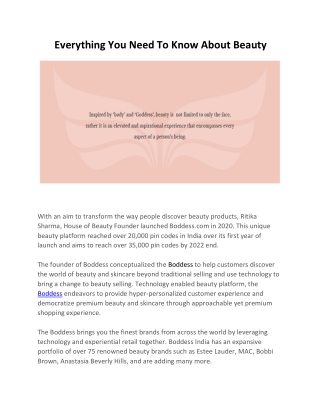 Everything You Need To Know About Beauty