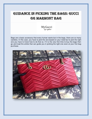 Pick the Right Bag that You Want Just Like