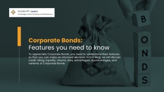 Corporate Bonds: Features you need to know | GoldenPi