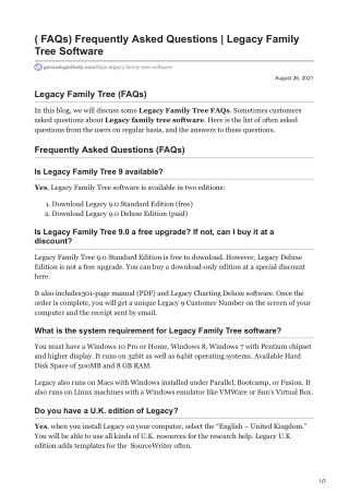 FAQs Frequently Asked Questions  Legacy Family Tree Software