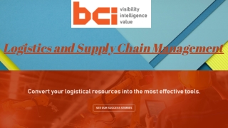 Logistics and Supply Chain Management