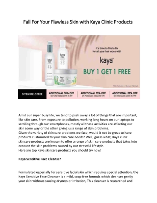 Fall For Your Flawless Skin with Kaya Clinic Products