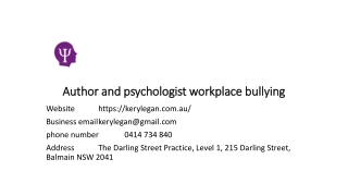 Author and psychologist workplace bullying