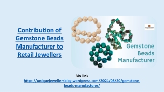 Contribution of Gemstone Beads Manufacturer to Retail Jewellers