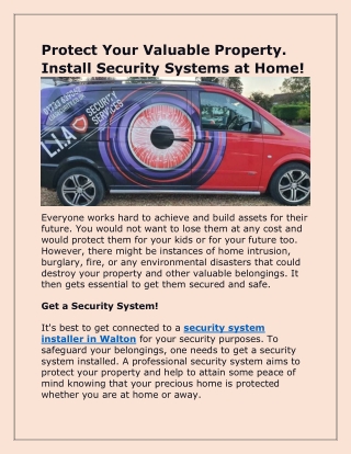 Best Security System Installer in Walton