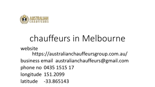 chauffeurs in Melbourne