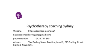 Psychotherapy coaching sydney