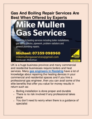 Best Gas Engineer in Restalrig