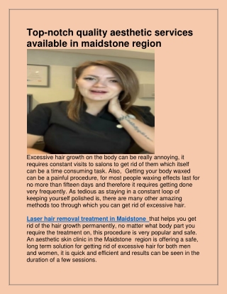 Top-notch quality aesthetic services available in maidstone region