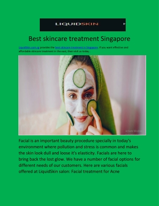 Best skincare treatment Singapore