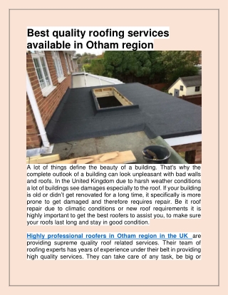 The best Roofing Services in Otham