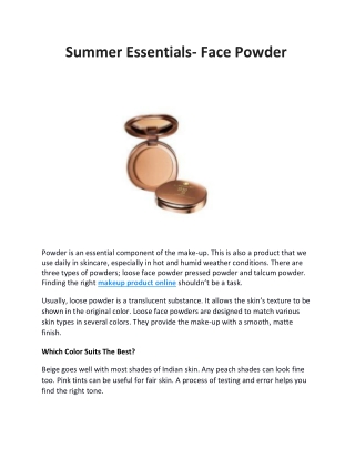 Summer Essentials- Face Powder