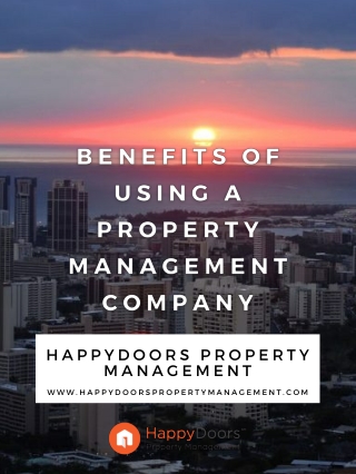 Benefits of Using a Property Management Company