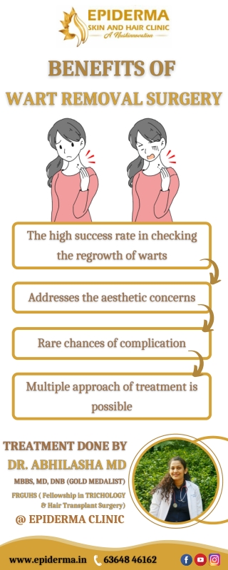 Benefits of wart removal surgery - Dermatologist in Bangalore - Epiderma Clinic