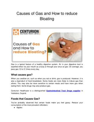 Causes of Gas and How to reduce Bloating