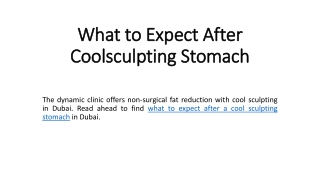 What to Expect After Coolsculpting Stomach