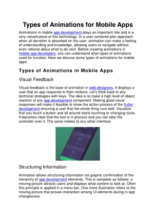 Types of Animations for Mobile Apps
