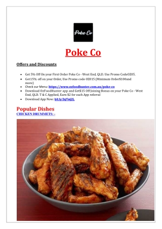 5% Off - Poke Co Japanese Restaurant Menu West End, QLD