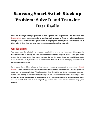 Samsung Smart Switch Stuck-up Problem_ Solve It and Transfer Data Easily