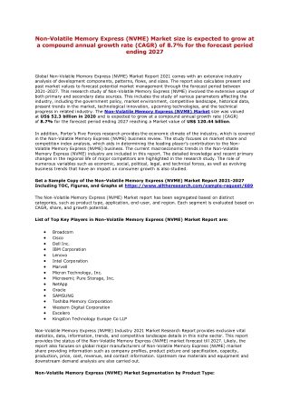 Non-Volatile Memory Express (NVME) Market