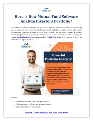 Here is How Mutual Fund Software Analyze Investors Portfolio