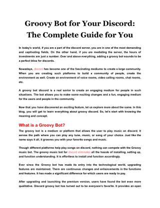 Groovy Bot for Your Discord The Complete Guide for You