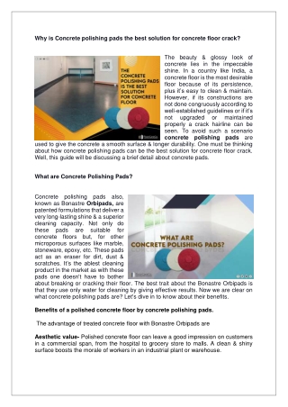 Concrete polishing pads for a tough usage
