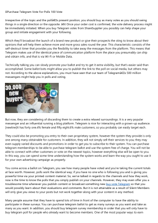 5 Real-Life Lessons About buy vote Telegram