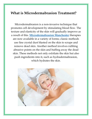 What is Microdermabrasion Treatment