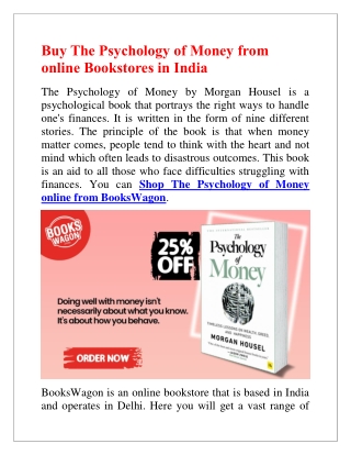 Buy The Psychology of Money By Morgan Housel from Online Bookstores in India