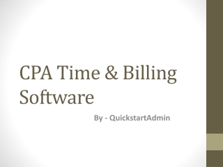 CPA Time And Billing System Software – QuickstartAdmin