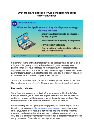 What are the Applications of App development to surge Grocery Business