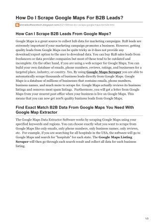 1How Do I Scrape Google Maps For B2B Leads